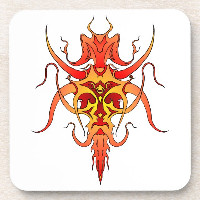 Demon Tribal Tattoo Design Untersetzer (Vorderseite)