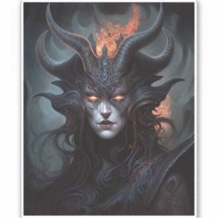 Demon Woman Queen Dark Fantasy Art Aufkleber