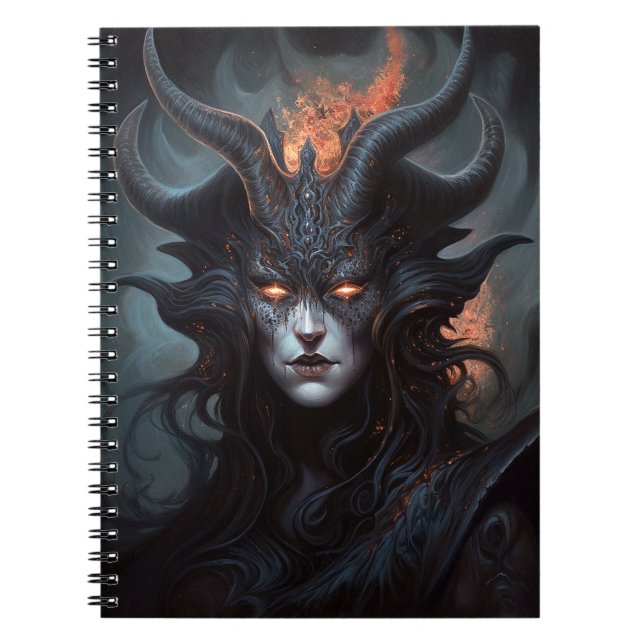 Demon Woman Queen Dark Fantasy Art Notizblock (Vorderseite)