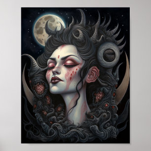 Demon Woman Queen Dark Fantasy Art Poster