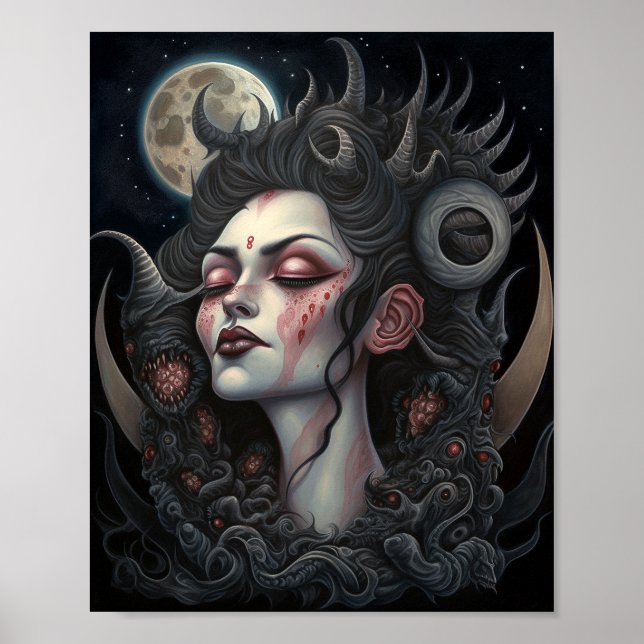 Demon Woman Queen Dark Fantasy Art Poster (Vorne)