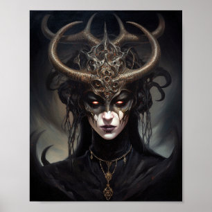 Demon Woman Queen Dark Fantasy Art Poster