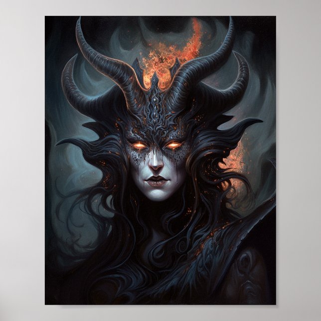 Demon Woman Queen Dark Fantasy Art Poster (Vorne)