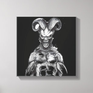 Demon zeichnend auf schwarzen Canvas Print Leinwanddruck