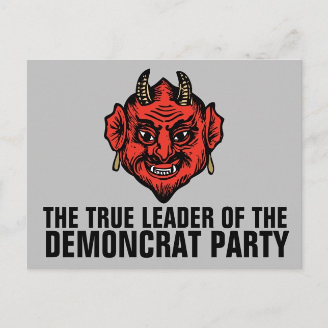 DEMONCRAT DEMOKRAT PARTY SATAN POSTCARD POSTKARTE (Vorderseite)