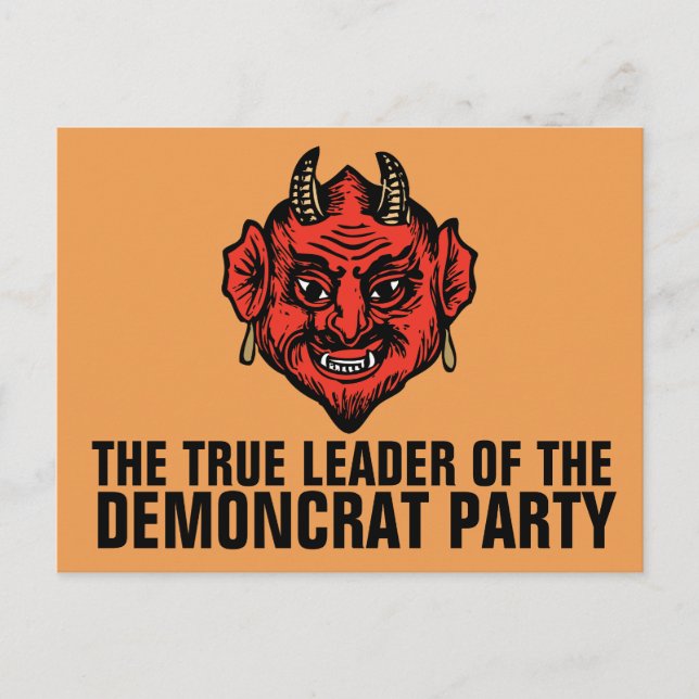 DEMONCRATS DEMOKRAT PARTY SATAN POSTCARD POSTKARTE (Vorderseite)