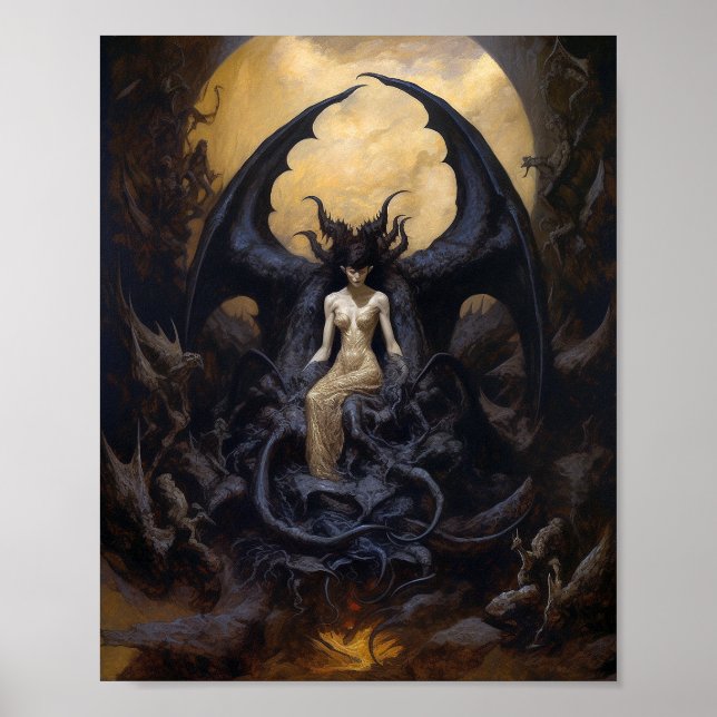 Demoness Dark Fantasy Goth Gothic Art Poster (Vorne)