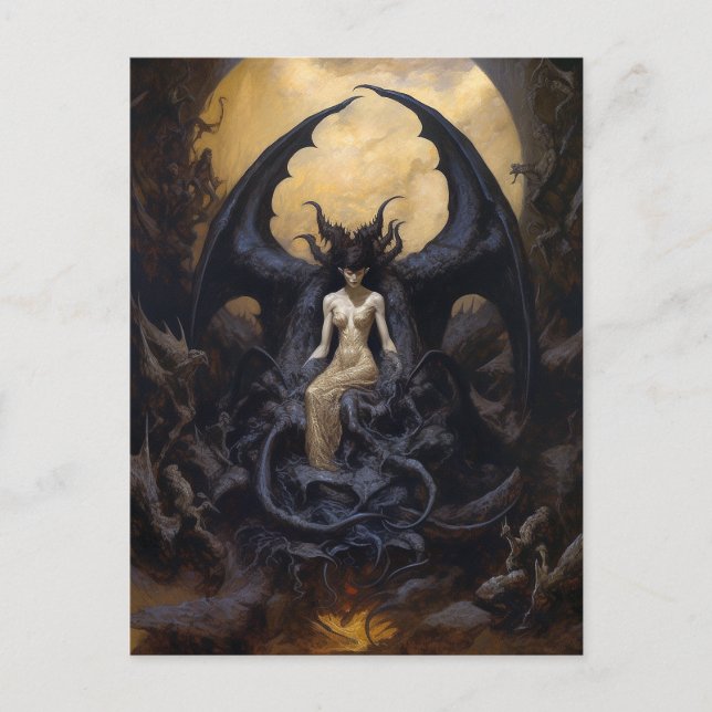 Demoness Dark Fantasy Goth Gothic Art Postkarte (Vorderseite)