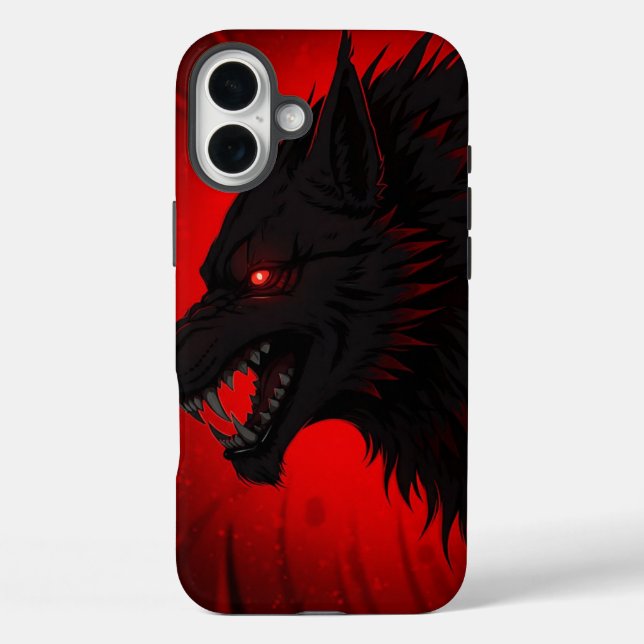 Demonic Alpha Wolf - Rot-Mit Augen Fury Art Case-Mate iPhone Hülle (Rückseite)