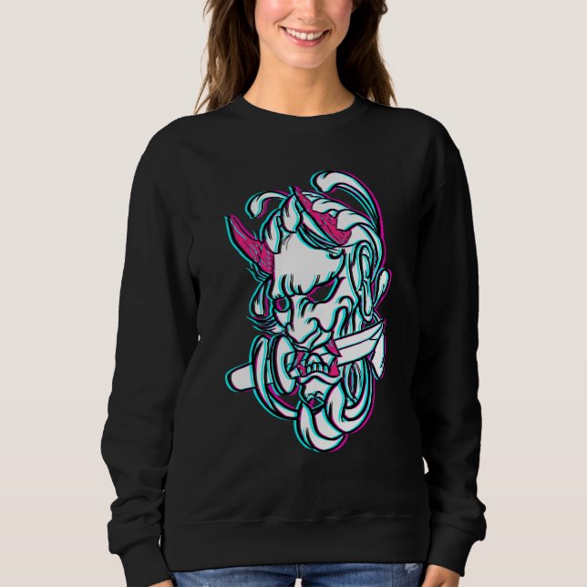 Demonic Fiend Cyber Goth Punk Ästhetik Sweatshirt (Vorderseite)