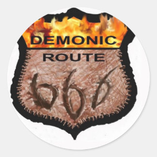 Demonische Route 666 Runder Aufkleber