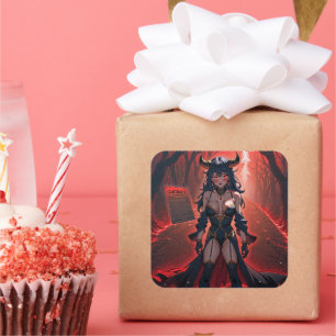 Demonstration mit Kontakt an Crossroads, Anime Dem Quadratischer Aufkleber