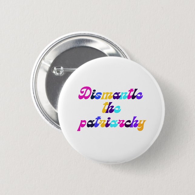 Demontage des Patriarchy Dark Rainbow Button (Vorne & Hinten)