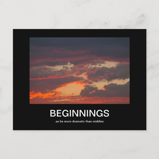 Demotivationspaket für den Anfang Postkarte (Vorderseite)