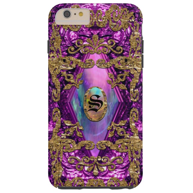 Dempsey Plum Elegant 6/6s Monogramm Case-Mate iPhone Hülle (Rückseite)