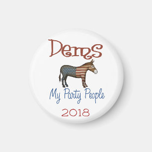 DEMS My Party Patriotic Donkey Design Magnet