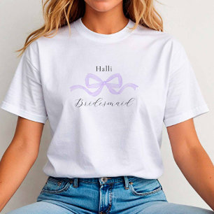 Demure Lilac Bow Bridesmaid Vorschlag T-Shirt