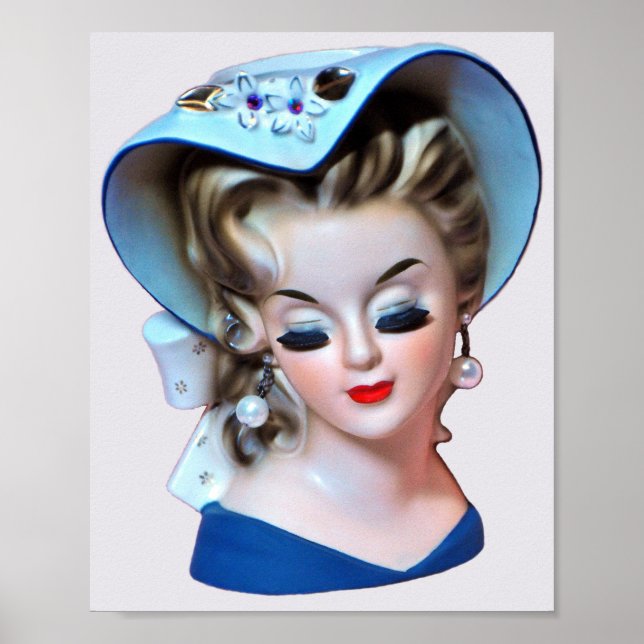 Demure Southern Belle Head Vase Bonnet Lady Poster (Vorne)