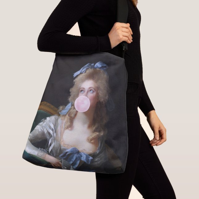 Demure with Pink Bubble Gum Tragetaschen Mit Langen Trägern (Von Nahem)