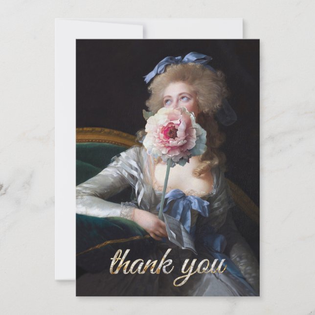 Demure with Pink Peony Dankeskarte (Vorderseite)