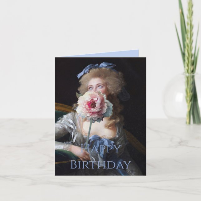 Demut mit rosa Peony Happy Birthday Karte (Vorderseite)