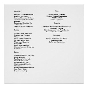 Den Augenblick genießen: Unser Menü am Hochzeitsta Poster