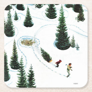 Den Baum abschneiden Rechteckiger Pappuntersetzer