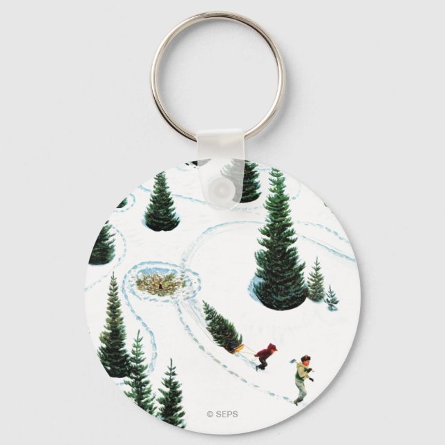 Den Baum abschneiden Schlüsselanhänger (Vorderseite)