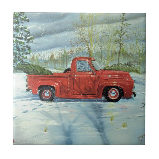 Den Baum für Weihnachten aufheben Fliese (Vorderseite)