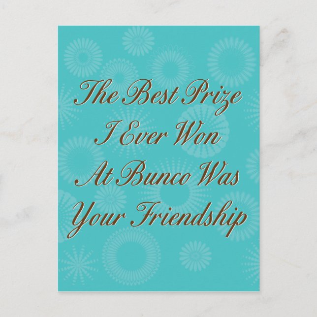 den besten Preis, den ich je in Bunco gewonnen hab Postkarte (Vorderseite)