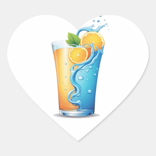 Den Durst stillen, die Zest-Entladung entzünden Herz-Aufkleber (Vorderseite)