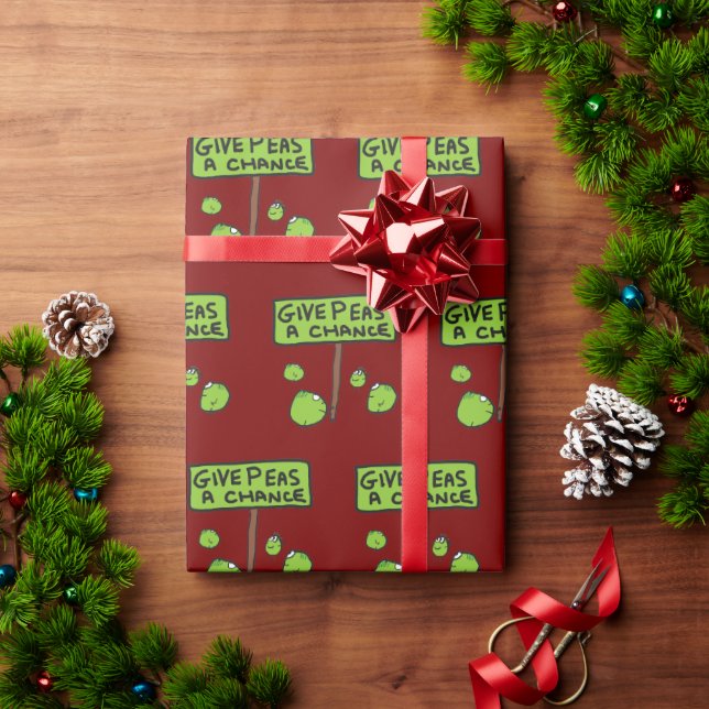 Den Erbsen eine Chance geben Geschenkpapier (Feiertagsgeschenk)