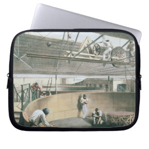 Den Fernschreiber umwickelnd, verkabeln Sie in den Laptopschutzhülle