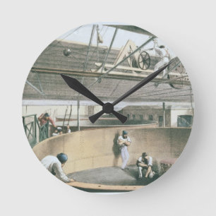 Den Fernschreiber umwickelnd, verkabeln Sie in den Runde Wanduhr