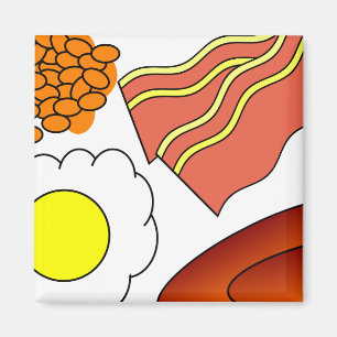 Den ganzen Tag Frühstück Magnet