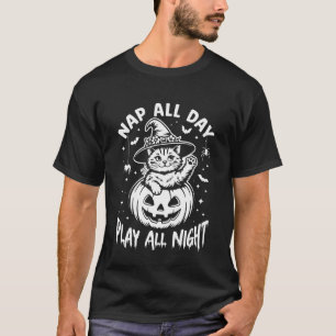 Den ganzen Tag verschlafen, die ganze Nacht spiele T-Shirt