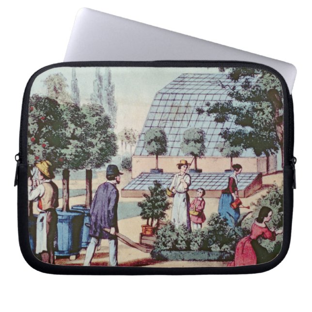 Den Garten neigen, c.1860 (Farbstich) Laptopschutzhülle (Vorderseite)