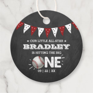 Den Großen treffen Baseball 1. Geburtstag Geschenkanhänger