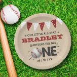 Den Großen treffen | Baseball 1. Geburtstag Pappteller<br><div class="desc">Feiern Sie stilvoll mit diesen trendigen 1. Geburtstag Party Papier-Tellern. Das Design ist leicht mit Ihrer eigenen Formulierung zu personalisieren und Ihre Familie und Freunde werden begeistert sein,  wenn sie diese fabelhaften Party-Teller sehen. Entsprechende Party-Elemente finden Sie in der Auflistung.</div>