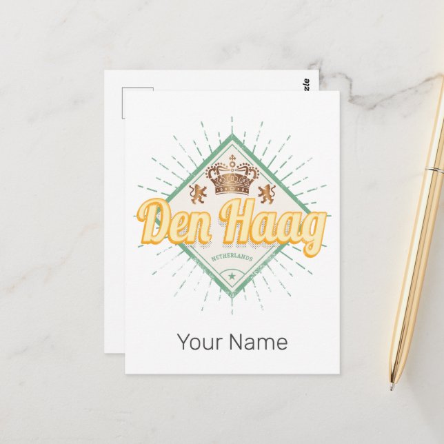 Den Haag City Netherlands Retro Holland Vintag Postkarte (Vorderseite/Rückseite Beispiel)