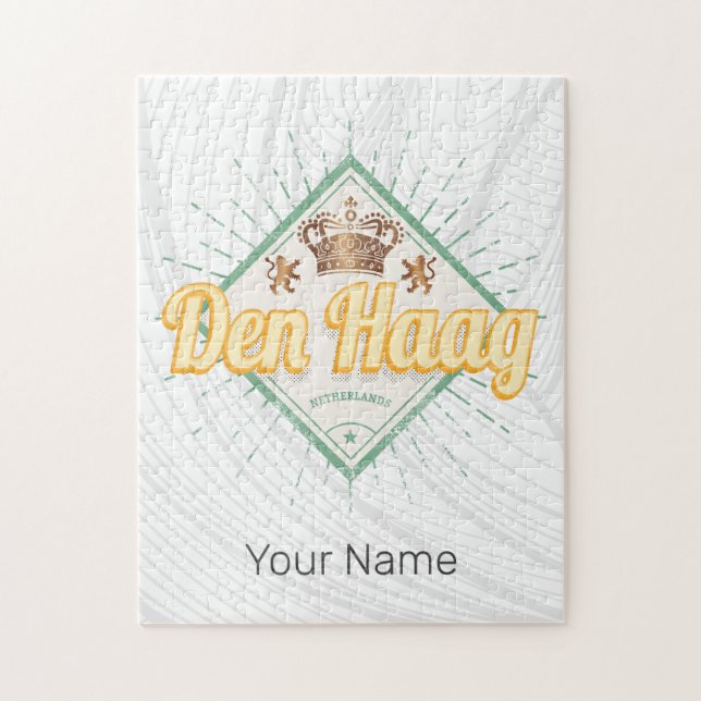 Den Haag City Netherlands Retro Holland Vintag Puzzle (Vertikal)