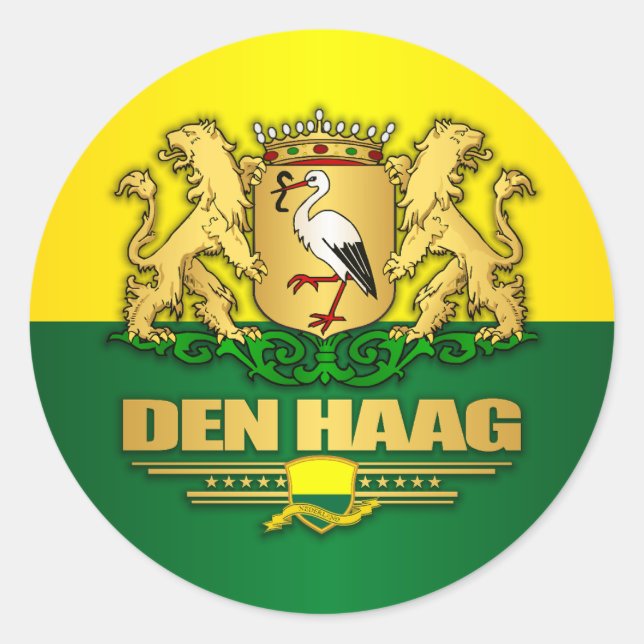 Den Haag (Haag) Runder Aufkleber (Vorderseite)