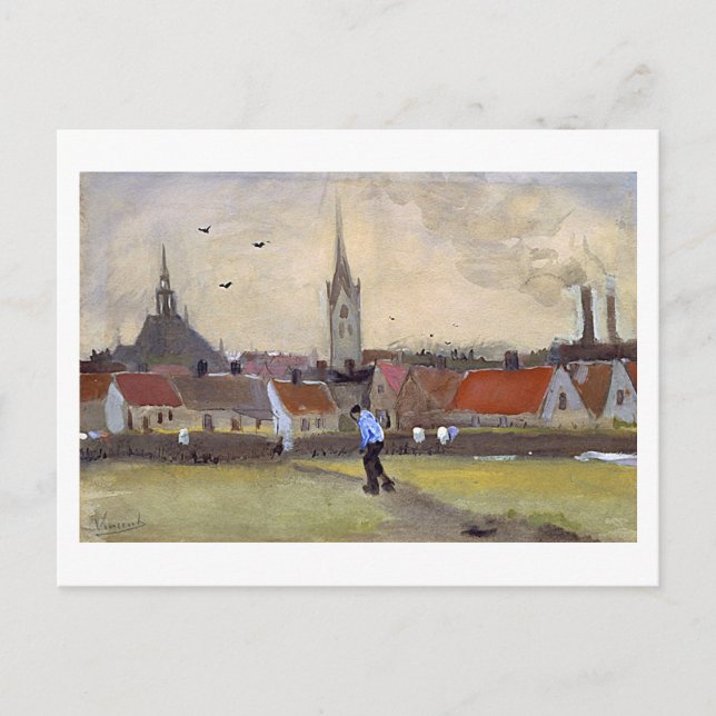 Den Haag mit der neuen Kirche, Van Gogh Fine Art Postkarte (Vorderseite)
