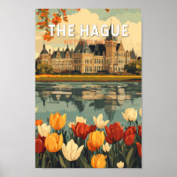 Den Haag Netherlands Travel Art Vintag
