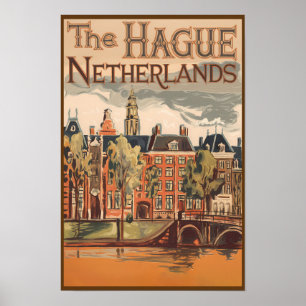 Den Haag Niederlande Illustration Reise Kunst Poster