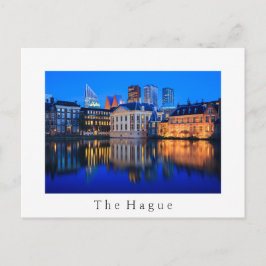 Den Haager Skyline zu blauer Stunde weiße Postkart Postkarte
