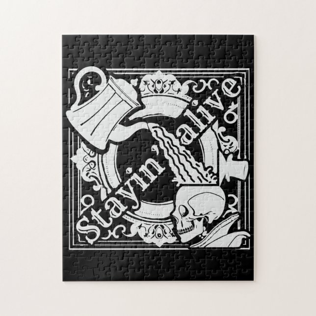 Den Kaffee reingießen! weiß Puzzle (Vertikal)