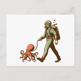 Den Kraken spazieren führen Postkarte