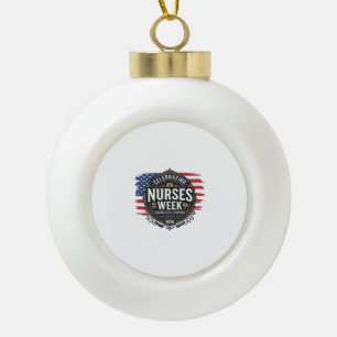 Den Krankenpfleger-Woche 2026 Patrioten Vintage De Keramik Kugel-Ornament