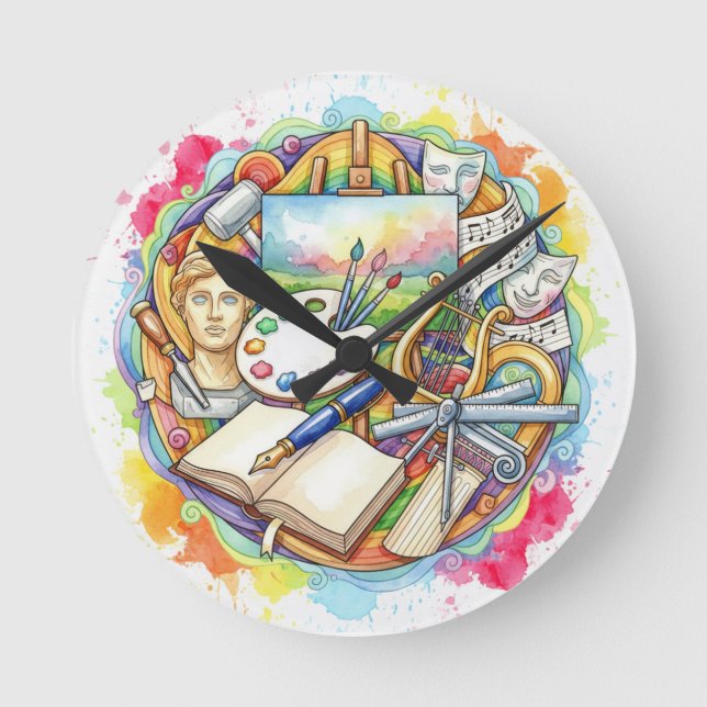 Den kreativen Geist feiern Runde Wanduhr (Vorderseite)